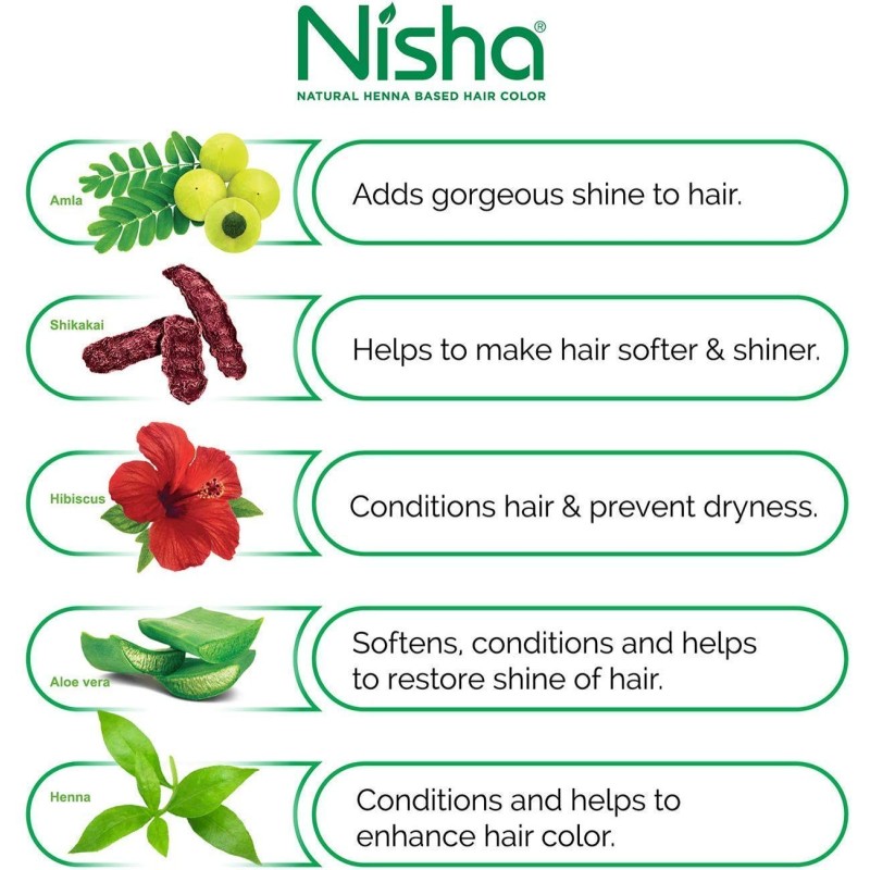 Nisha 5 min Quick Hair Color Henna Based Herbal Protection 10 gm Each Pouch  Natural BlackPack OF 10 Pouch