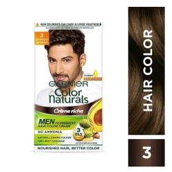 Garnier Hair Colouring Creme Long lasting Colour Smoothness & Shine Color Naturals Men Shade 3 Darkest Brown 30ml and 30g