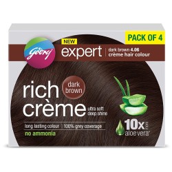 Godrej Expert Rich Creme Hair Colour Shade 4.06 Dark Brown Pack Of 4 20g+20ml