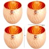 Craft Hammered Pure Copper Glass Tumbler Mug Cup Serveware & Drinkware Capacity 500 Ml Each Set Of 4