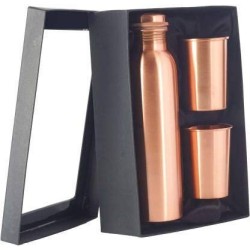 Ensure Pure Copper Bottle And 2 Glass Set Unique Elite Class Diwali Set Gift Item Pure Copper Bottle And 2 Glass