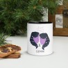 Gemini Zodiac Sign Birthday Customised Gift Mug with Color Inside with Custom Message