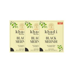 Vagad's Khadi Herbal Gramodaya Black Mehndi Henna 300g Black Pack Of 3