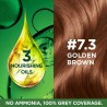 Garnier Hair Colouring Creme Long-lasting Colour Smoothness & Shine Color Naturals Shade 7.3 Golden Brown 55ml + 50g