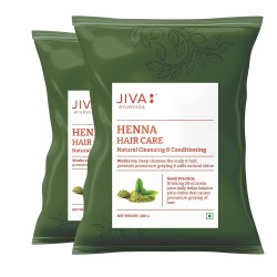 Jiva Henna Hair Care Powder Mehendi 200 gm Pack of 2 For All Hair Types Control Hair Fall & Repairs Damaged Hair