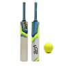 Jrs Nv01 Wood Cricket Bat With Free Ball For Boys & Kids Sticker Multibrands 12-14 Year Boys Multicolour