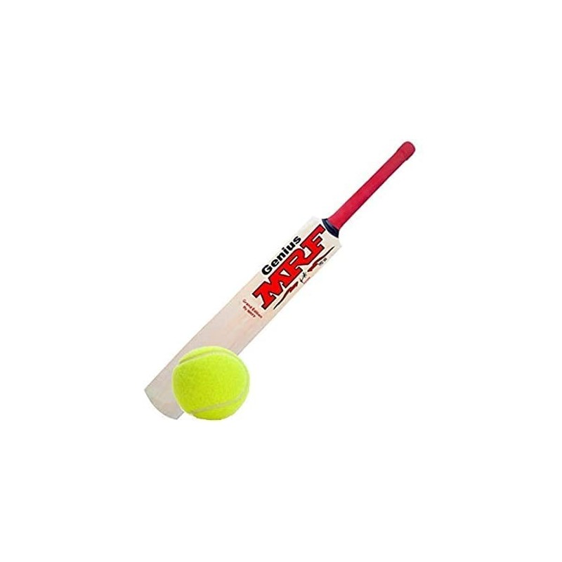 Pmg Wooden Cricket Bat Ball With 1 Tennis Ball Poplar Willow For 6-8 Years Kids