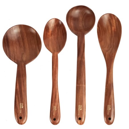 The Better Home Sheesham Wooden Spatula Ladle and Spoon for Cooking in Non Stick Pan