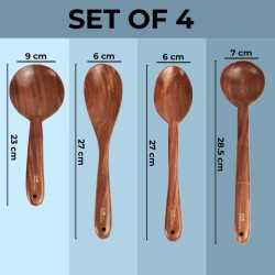 The Better Home Sheesham Wooden Spatula Ladle and Spoon for Cooking in Non Stick Pan
