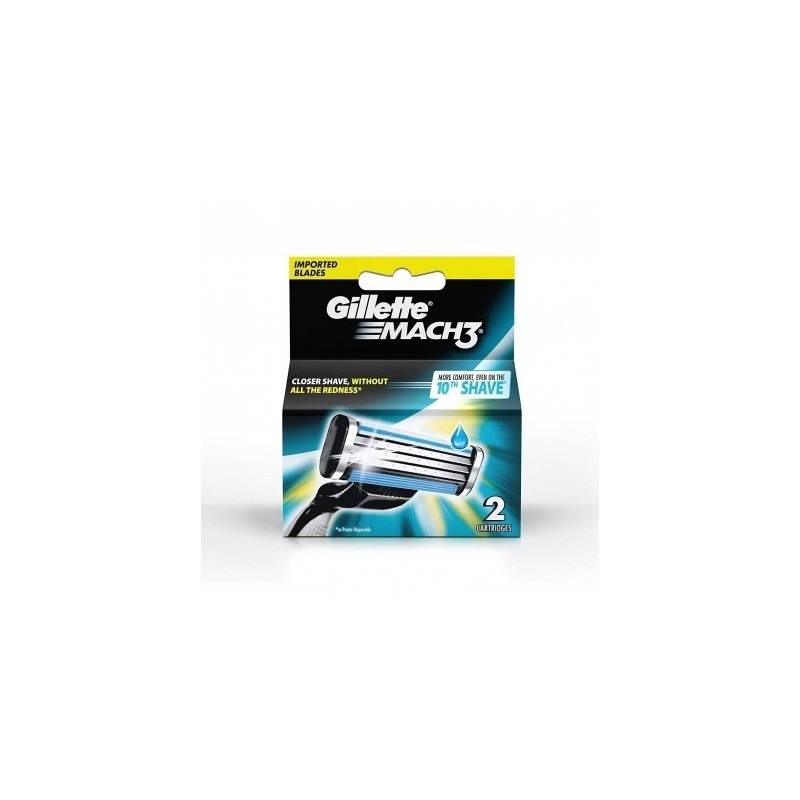 Gillette Mach 3 Manual Shaving Razor Blades 2S Pack Cartridge