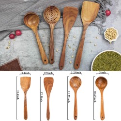 Mondayou Wooden Cooking Utensils Wooden Spoons for Cooking Wooden Spoons for Nonstick Cookware