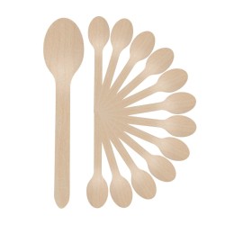 G 1 Disposable Wooden Spoons 140 mm 100 Pieces Pack Pack of 1