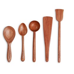 The Indus Valley Neem Wood Compact Flip Spatula Ladle for Cooking Dosa Roti Chapati Kitchen Tools No Harmful Polish Naturally