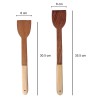 Ecopal Wooden Cooking Spoon Utensils Set For Non Stick Cookware Handmade Teak Wood Spatula Pack Of 2