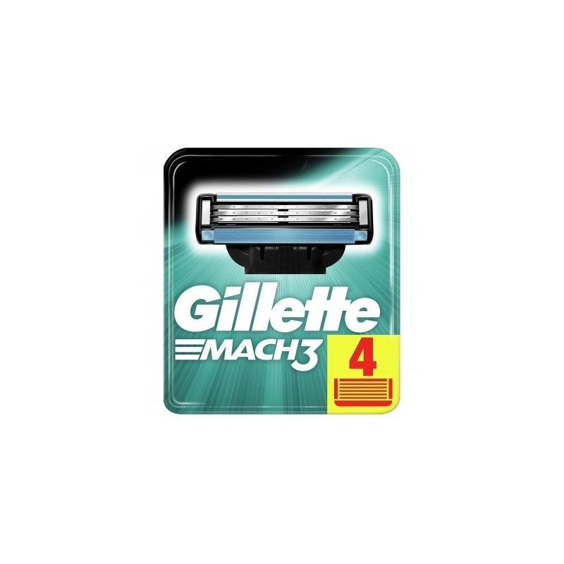 Gillette Mach 3 Manual Shaving Razor Blades  4 Cartridges