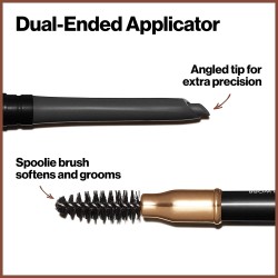 Revlon ColorStay Eyebrow Pencil with Spoolie Brush Waterproof Longwearing Angled Tip Applicator for Perfect Brows Soft Black 225