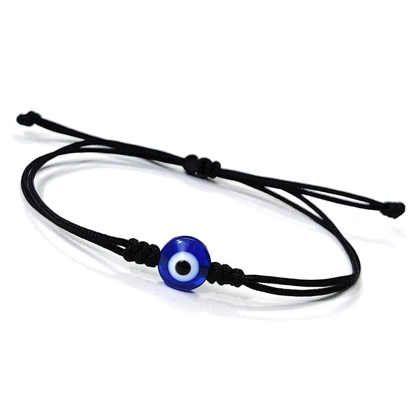 Jyokrish Handmade Adjustable Black thread With 1 Evil eye Nazariya bracelet  for Unisex, Men