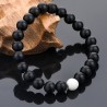 Shining Diva Fashion Distance Couple Natural Stones Reiki Yoga Healing Onyx and Howlite Unisex Bracelet for Men and Women