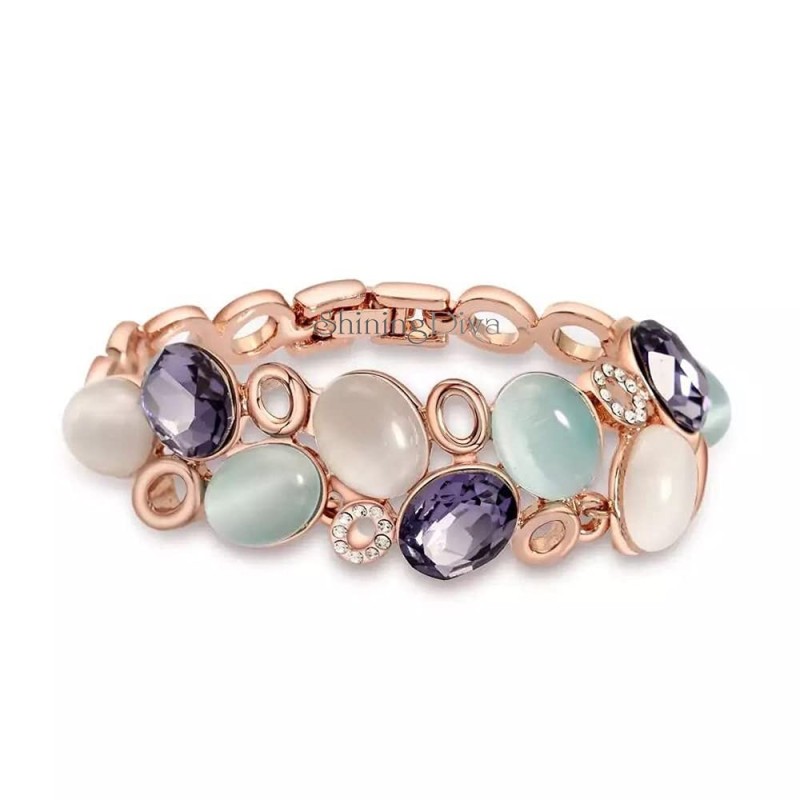 StyleN) Women Purple Crystal Bead Bracelet Geometric Natural Opal Gift  Accessories Hand – Hill Top Jewelry