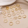 Shining Diva Fashion 22pcs Latest Stylish Stackable Kunckle Rings Set for Women and Girls Butterfly Heart Boho Rings