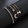 Shining Diva Fashion Latest Stylish Crystal Multilayer 3-5 pcs Set Charm Bracelets for Women and Girls