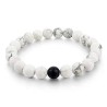 Okos Fashion Jewellery Combo of 2 Adjustable Free Size Stylish Unisex White and Black Beads Magnetic Couple Bracelet