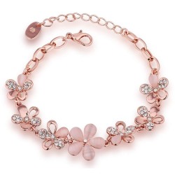 Shining Diva Fashion Latest 18k Rose Gold Stylish Bracelet Earrings Combo Jewellery For Women and Girls