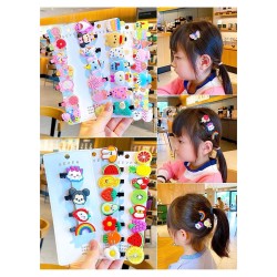 Saavi™ Mini Emoji Cartoon Hair Clips Set for Kids and Girls Multicolour Pack of 20 Assorted Rainbow Ice Cream Hairpin for Girl