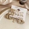 Shining Diva Fashion 18 pairs Combo Set Celebrity Inspired Latest Stylish Gold Plated Hoop and Crystal Pearl Stud Earrings