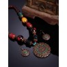 Shining Diva Fashion Latest Stylish Traditional Tibetan Pendant Necklace Jewellery Set for Women