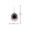 Voylla Brass Oxidized Silver Plating Flower Shape Dangler Earrings with Black Stone for Women and Girls