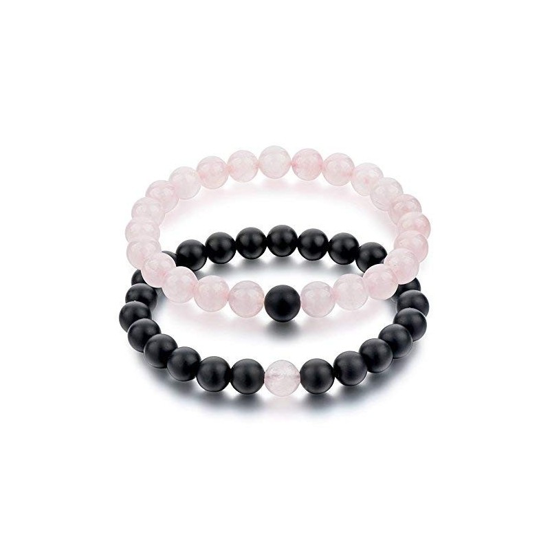 Hot And Bold Couple-Combo Matching Best Friend Relationship Natural Multi  Layer Tiple Protection Stone Beads