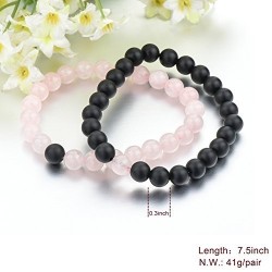 Hot And Bold Couple-Combo Matching Best Friend Relationship Natural Multi Layer Tiple Protection Stone Beads Magnetic Bracelets