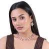 Atasi International Gold Plated Crystal Necklace Jewellery Set with Earrings Suited for Party Wedding Festive for Women