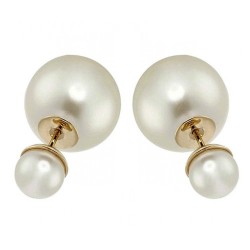 Cinderella Collection By Shining Diva Pearl Stud Earring For Women White
