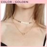 Femnmas Elegant Golden Layered Coin Choker Necklace For Girls & Women's