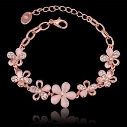 Shining Diva Fashion Latest Collection Gold Plated Combo of 2 Bracelet for Women and Girls Rose Gold