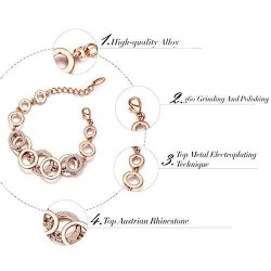 Shining Diva Fashion Latest Collection Gold Plated Combo of 2 Bracelet for Women and Girls Rose Gold