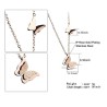 Yellow Chimes Rose Gold Stainless Steel Dual Butterfly Charm Pendant for Women Rose Gold
