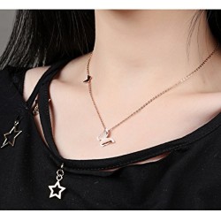 Yellow Chimes Rose Gold Stainless Steel Dual Butterfly Charm Pendant for Women Rose Gold