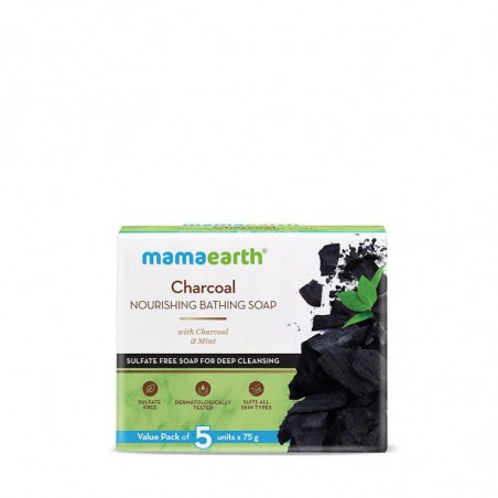 Mamaearth Charcoal Nourishing Soap With Charcoal and Mint for Deep Cl