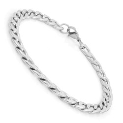 Nakabh 8 inch Stylish Chain Style Stainless Steel Bracelet for Men Boys Unisex