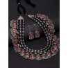Shining Diva Fashion Latest Stylish Fancy Oxidised Silver Tribal Necklace Jewellery Set for Women Multicolour One