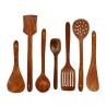 Sheoson Wooden Non Stick Serving and Cooking Spoons Kitchen Tools Set of 7