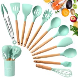 Klick n shop Silicone Kitchen Spatula and Utensils Spoon Set Cooking and Baking Set 12 Pcs