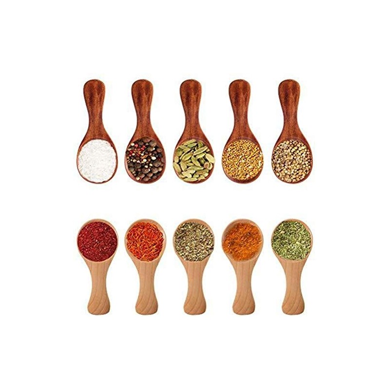 Raja handicraft Wooden Small Sisam neem Masala Spoon 4 inch Set of 10