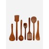 Kombuis Kitchenware 7 PCS Wooden Spoons and Spatula for Cooking Sleek Sold and Non Stick Cookware for Home Use and Kitchen Décor