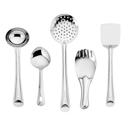 Zms Marketing Stainless Steel Cooking and Serving Spoon Laddle Ladle Set 5-Pieces
