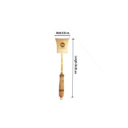 Copper Master Pure Brass Lead Free Premium Turner with Wooden Handle for Dinnerware Cooking Spoon Heavy Weight