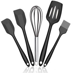 Syga 5 Pieces Silicone Kitchen Utensils Spoon Set Cooking